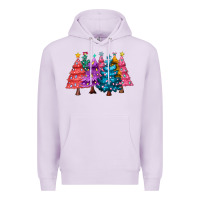 Lilac christmas trees and lights Premium Hoodie - MaliasSmallBusiness