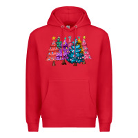 Red christmas trees and lights Premium Hoodie - MaliasSmallBusiness