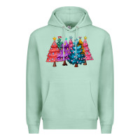 Seafoam christmas trees and lights Premium Hoodie - MaliasSmallBusiness