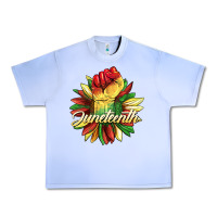 Juneteenth Fist Sunflower Urban Heavy Tee | Teevron