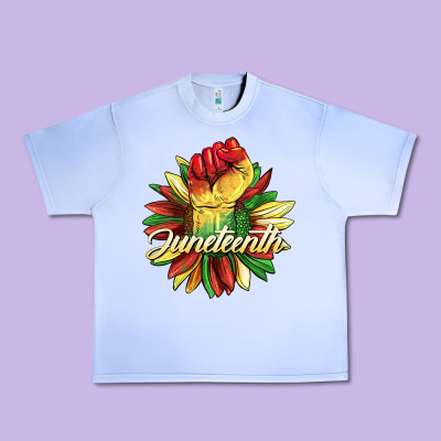 Juneteenth Fist Sunflower Urban Heavy Tee Designed By Barkaloodesign