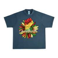 Midnight Navy juneteenth fist sunflower Urban Heavy Tee - BarkalooDesign