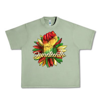 Oil Green juneteenth fist sunflower Urban Heavy Tee - BarkalooDesign
