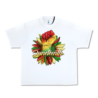 White juneteenth fist sunflower Urban Heavy Tee - BarkalooDesign