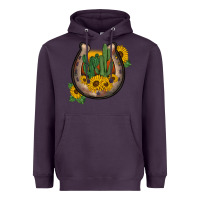 Plum western horseshoe sunflower cactus Heavyweight Hoodie - BarkalooDesign