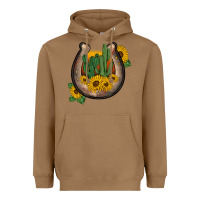 Toasted Coconut western horseshoe sunflower cactus Heavyweight Hoodie - BarkalooDesign