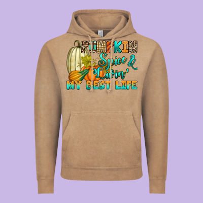 Pumpkin Spice And Livin' My Best Life Vintage Hoodie Designed By Ranaportraitstore