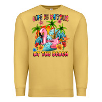 Antique Gold life is better at the beach Premium Sweatshirt - MaliasSmallBusiness