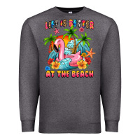 Charcoal Heather life is better at the beach Premium Sweatshirt - MaliasSmallBusiness