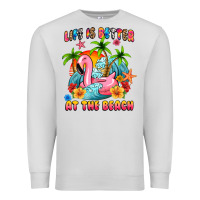 Dove Grey life is better at the beach Premium Sweatshirt - MaliasSmallBusiness