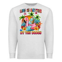 Oatmeal Heather life is better at the beach Premium Sweatshirt - MaliasSmallBusiness