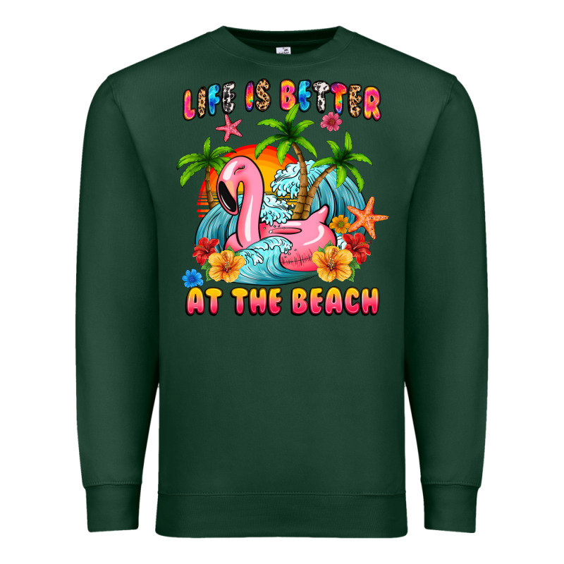 Life Is Better At The Beach Premium Sweatshirt by MaliasSmallBusiness | Teevron