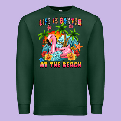 Life Is Better At The Beach Premium Sweatshirt Designed By Maliassmallbusiness