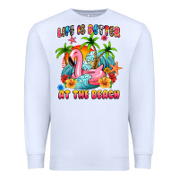 White life is better at the beach Premium Sweatshirt - MaliasSmallBusiness