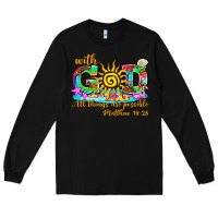 Black with god all things are possible summer Long Sleeve Tee - AdoDesignShop