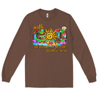 Chestnut with god all things are possible summer Long Sleeve Tee - AdoDesignShop