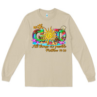 Mushroom with god all things are possible summer Long Sleeve Tee - AdoDesignShop