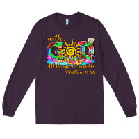 Plum with god all things are possible summer Long Sleeve Tee - AdoDesignShop