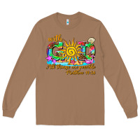 Toasted Coconut with god all things are possible summer Long Sleeve Tee - AdoDesignShop