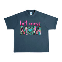 Midnight Navy hot mess mom Urban Heavy Tee - texasbilliewilder