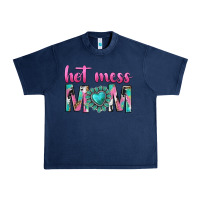 Navy hot mess mom Urban Heavy Tee - texasbilliewilder