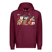 Burgundy nurse coffee cups Premium Hoodie - MaliasSmallBusiness