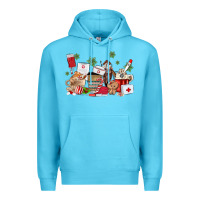 Ocean Blue nurse coffee cups Premium Hoodie - MaliasSmallBusiness
