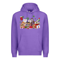 Purple nurse coffee cups Premium Hoodie - MaliasSmallBusiness