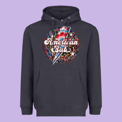 Western American Babe Patriotic Heavyweight Hoodie Designed By Lillyallendesigns
