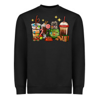 Black Christmas coffee cups with Pug Heavyweight Sweatshirt - RanaPortraitStore
