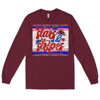 Burgundy stars and stripes tumbler Long Sleeve Tee - HRA Design Shop