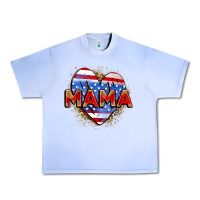 Grape Ice American mama heart Urban Heavy Tee - Zillion Design Studio