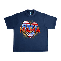 Navy American mama heart Urban Heavy Tee - Zillion Design Studio