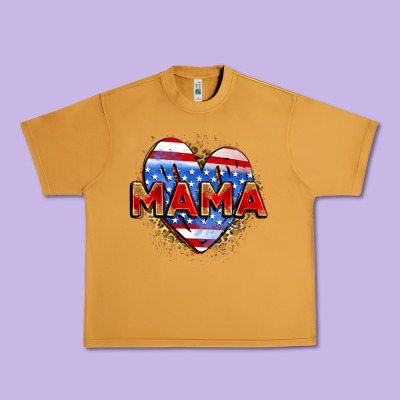 American Mama Heart Urban Heavy Tee Designed By Zillion Design Studio