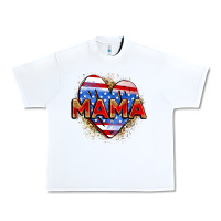 White American mama heart Urban Heavy Tee - Zillion Design Studio