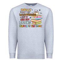 Heather Grey money can't buy happiness but it can buy books Premium Sweatshirt - MaliasSmallBusiness