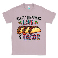 Lilac All You Need Is Love And Tacos Classic Tee - CowhideDigitalArt