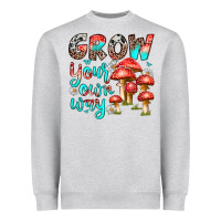 Heather Grey grow your own way Heavyweight Sweatshirt - texasbilliewilder
