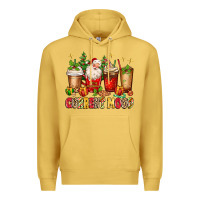Antique Gold Christmas Santa coffee cups current mood Premium Hoodie - MaliasSmallBusiness