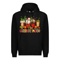Black Christmas Santa coffee cups current mood Premium Hoodie - MaliasSmallBusiness