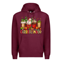 Burgundy Christmas Santa coffee cups current mood Premium Hoodie - MaliasSmallBusiness