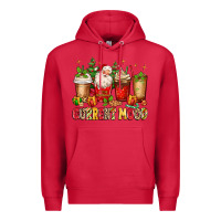 Cardinal Christmas Santa coffee cups current mood Premium Hoodie - MaliasSmallBusiness