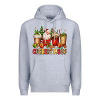 Heather Grey Christmas Santa coffee cups current mood Premium Hoodie - MaliasSmallBusiness