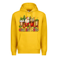 Lemon Christmas Santa coffee cups current mood Premium Hoodie - MaliasSmallBusiness