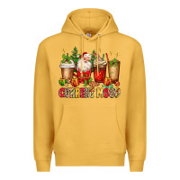 Mustard Christmas Santa coffee cups current mood Premium Hoodie - MaliasSmallBusiness