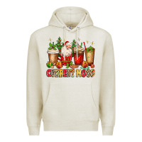 Oatmeal Heather Christmas Santa coffee cups current mood Premium Hoodie - MaliasSmallBusiness