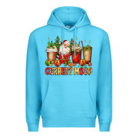 Ocean Blue Christmas Santa coffee cups current mood Premium Hoodie - MaliasSmallBusiness