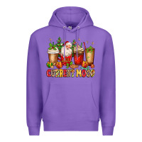 Purple Christmas Santa coffee cups current mood Premium Hoodie - MaliasSmallBusiness