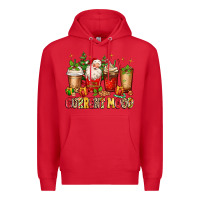 Red Christmas Santa coffee cups current mood Premium Hoodie - MaliasSmallBusiness