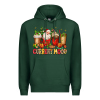 Sports Green Christmas Santa coffee cups current mood Premium Hoodie - MaliasSmallBusiness